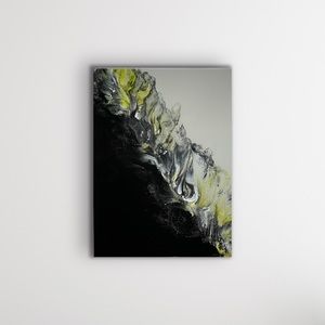 Large Abstract Acrylic Black/Gray Canvas Painting